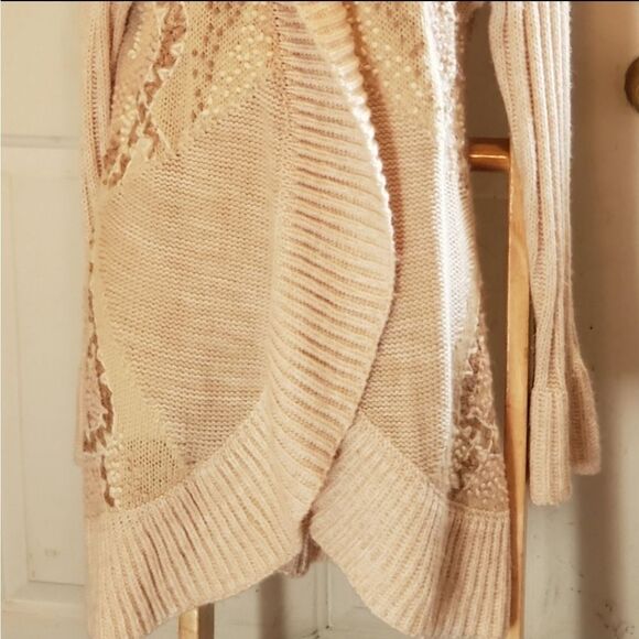 Cupio Long Sweater Cardigan Duster XL Open Wrap Bell Sleeve Aztec Boho Fairy - Picture 3 of 7